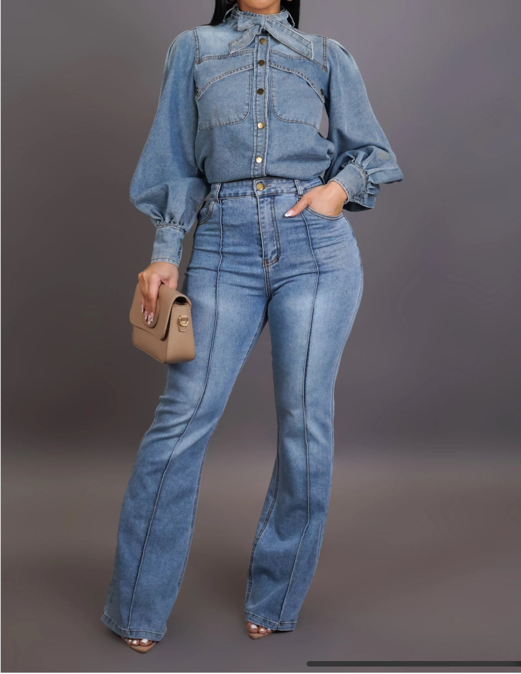 Not Your Teacher Denim Pants Set
