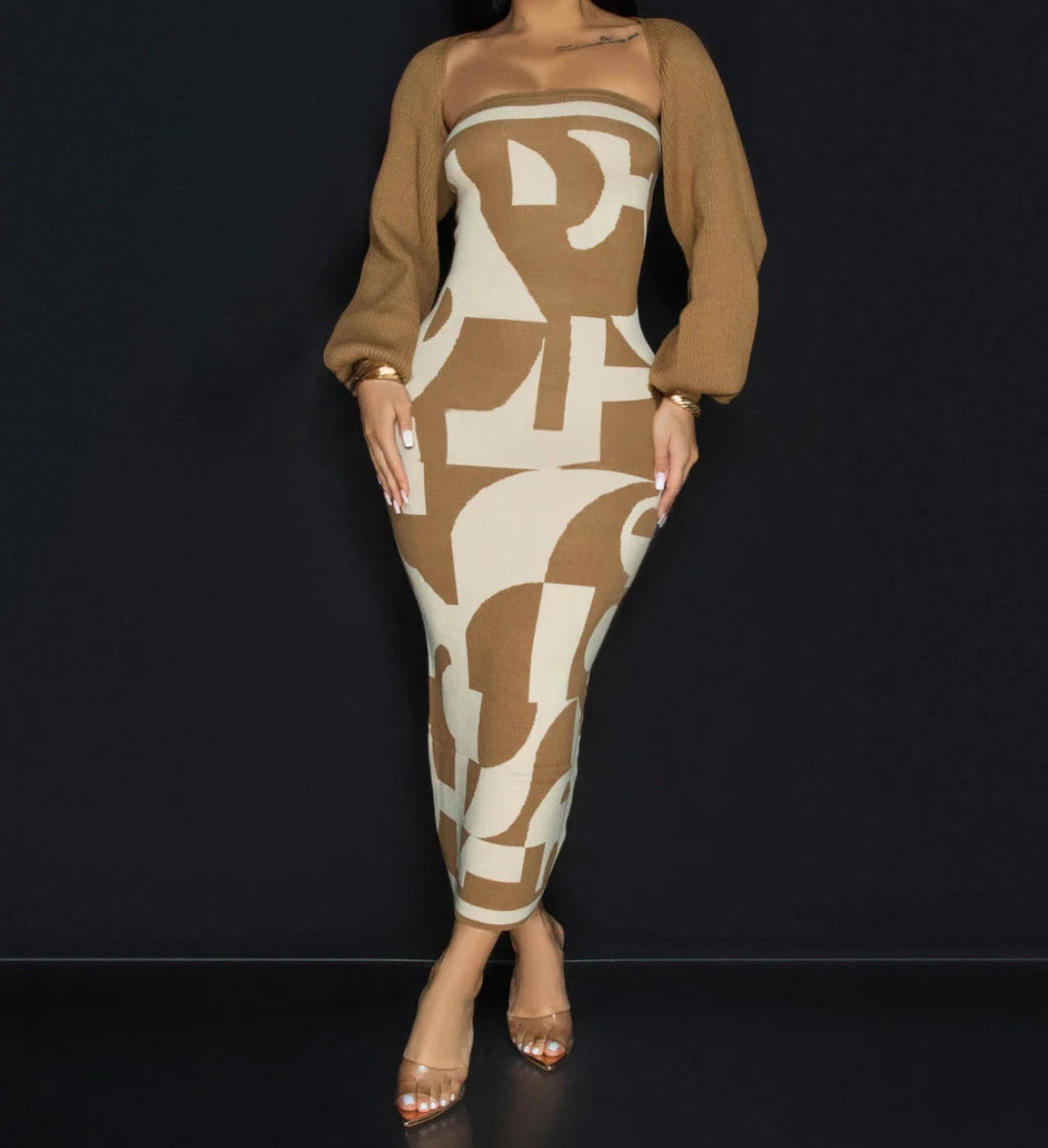 Puzzled 2 pc Sweater dress