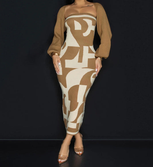 Puzzled 2 pc Sweater dress