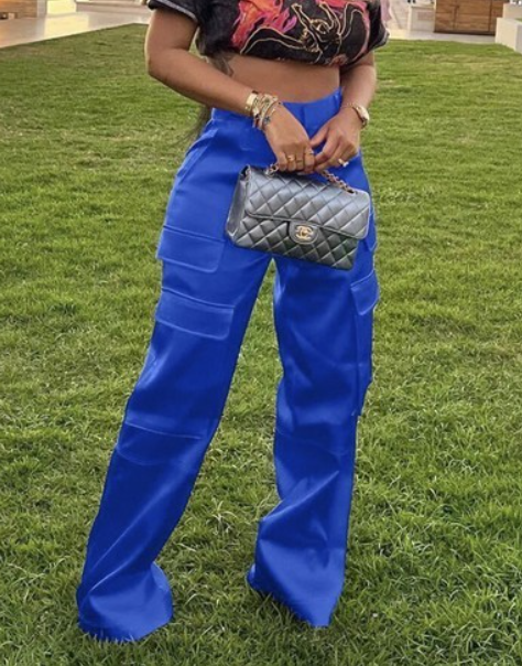 Satin Cargo Pants